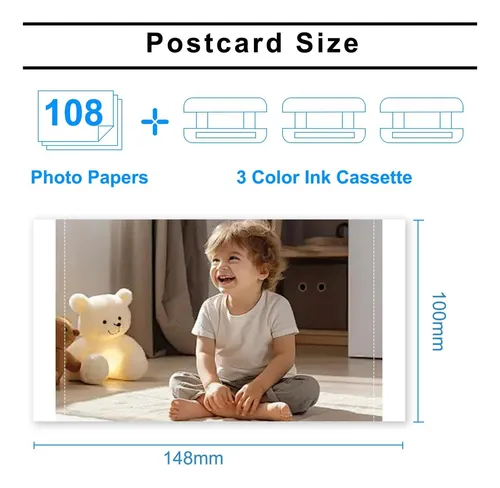 Juego De Tinta Y Papel De Color Kp-108in Compatible Para De