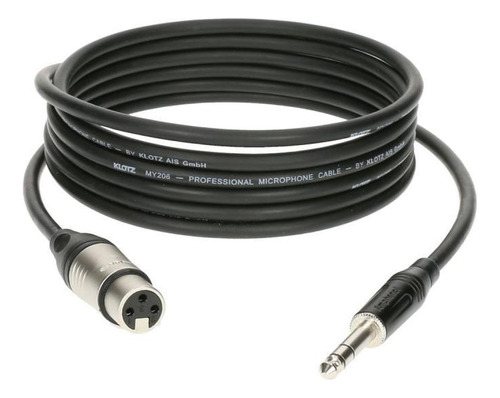 Cable Xlr Hembra-plug Stereo Klotz M1fs1k0500 Negro 5 Metros