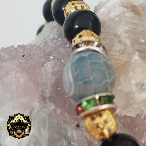Pulsera Terra Agata Conexión Con Tu Mundo Interior Negro 12.7 Cm 12.7 Cm