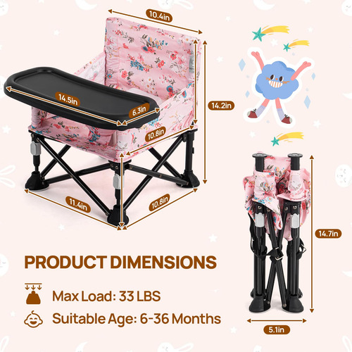 Silla Portátil Para Bebé Bumbo Con Bandeja, Silla De
