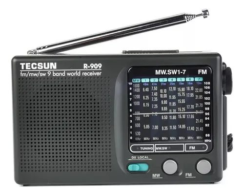 comprar Rádio Portátil De Ondas Curtas Tecsun R-909 Am\u002Ffm\u002Fsw1-7 Worl