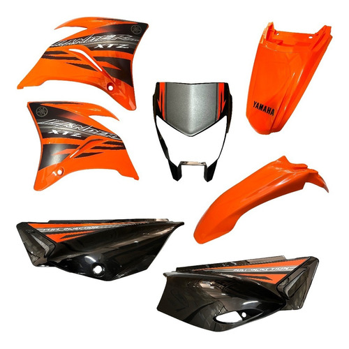 Kit Carenagem Xtz Lander 250 Laranja Com Adesivo 2014/2015