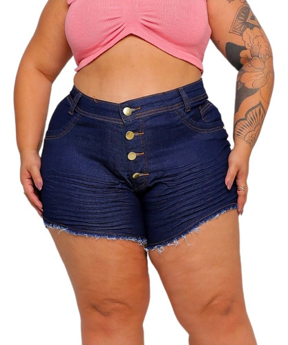 Short Jeans Plus Size Feminino Lycra Grande 44 Ao 58