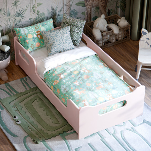 Mini Cama Infantil Para Quarto Com Grade Lateral E Colchão