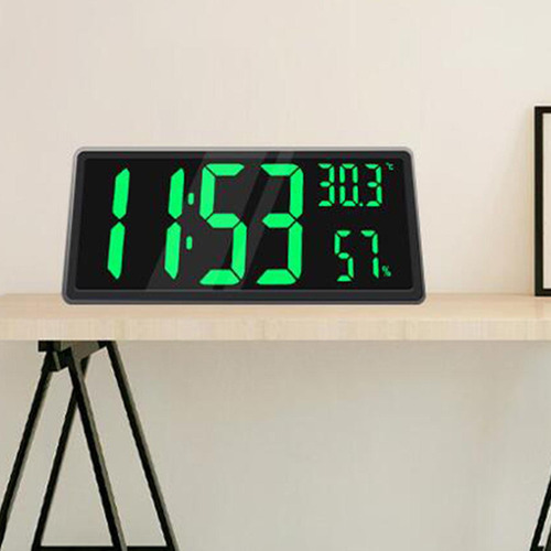 Reloj De Pared Digital Con Temperatura Interior Y Verde