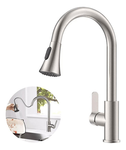 Torneira Gourmet Monocomando Extensor Ducha Luxo Inox