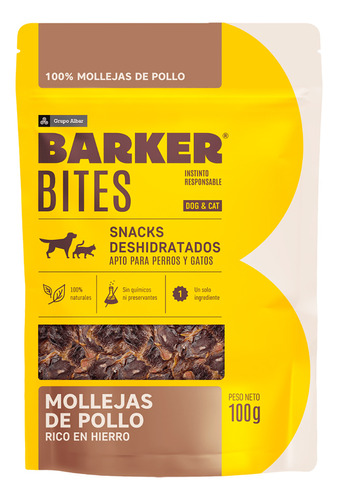 Snacks Deshidratados Para Perros Barker Mollejas 100g