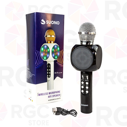 Microfono Karaoke Bluetooth Parlante Efectos Usb Recargable Portatil Potente Fiestas Cumpleaños