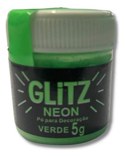 Glitter Comestível Neon Verde Corante Pó Para Decoração 5g