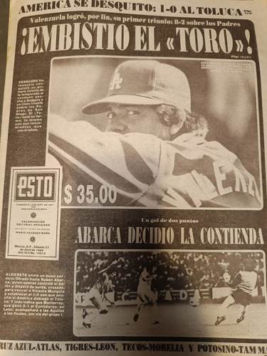 Periódico Esto Valenzuela El Toro Año 1984