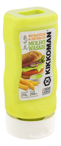 Kikkoman Molho wasabi sem glúten em squeeze 210g