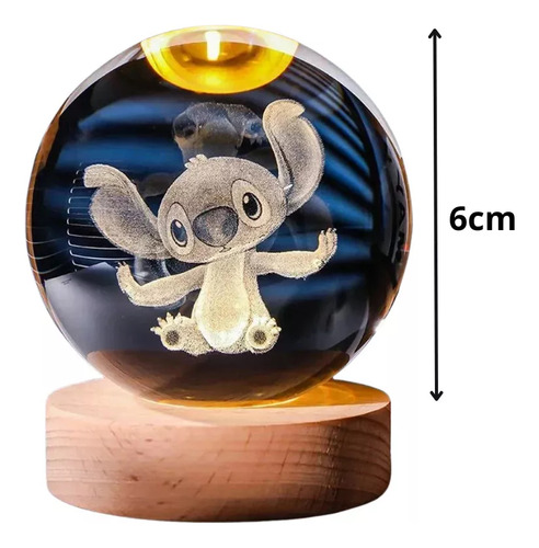 Bola De Cristal Led, Pequeña Luz Nocturna Grabada En 3d