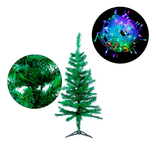 Combo Navidad Árbol De 180 Cm + Guirnalda 8 Mts Multicolor