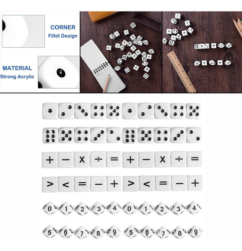 30x Suministros De Dados Matemáticos Juego De Troqueles De