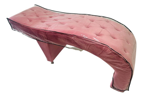 Maca Estética Luxo Rosa Veludo Capitone 70cm E Capa Proteção