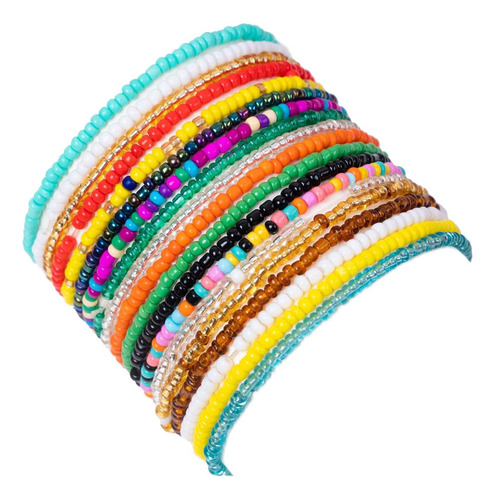 Shymuh 18 Piezas Boho Hecho A Mano Cuentas Africanas Tobille