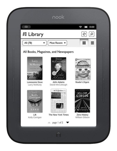 E-Reader  Barnes & Noble Nook Simple Touch 256 MB negro con pantalla de 6"