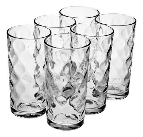 Vaso Vidrio 390 Cc. X 6 Ideal Casa Cocina Familiar Color Transparente