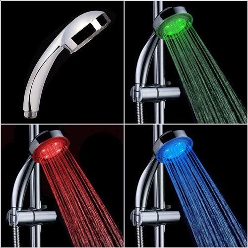 Led Chuveiro Multicolorido Ducha Cromado Sensor Temp 3 Cores