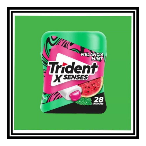6 Potes Trident Garrafa Xsense Melancia Mint Goma Mascar 54g