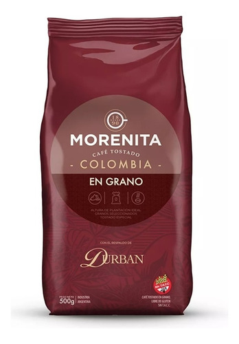 Café Durban En Granos Tostado Sin Azúcar X 500 Gr