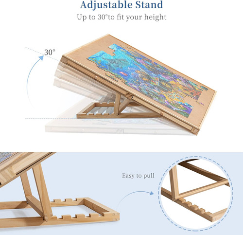 Becko Us 1500-pc Tilting Puzzle Board With 4 Colorful Dra...