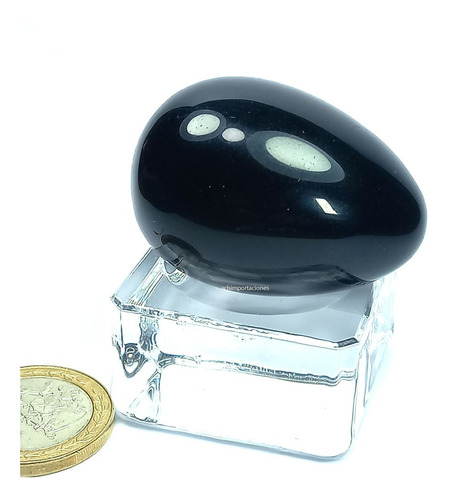Imagen 3 de 6 de Huevo Obsidiana + Base, Reiki, Ioni - - Yoni - Varanasi