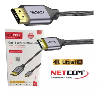 Cable Mini Hdmi A Hdmi 10 Metros Netcom 2.0 4k 60 Hz Ultra