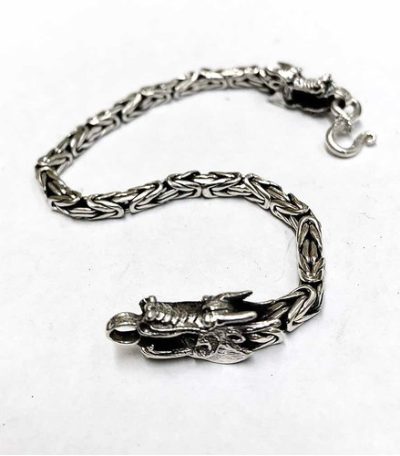 Pulsera Dragón Oriental De Plata .925 Garantizada Tipo Bali