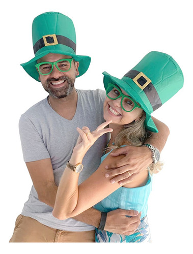 Kit Festa São Patrício Saint Patricks Day 2 Chapéus 2 Óculos