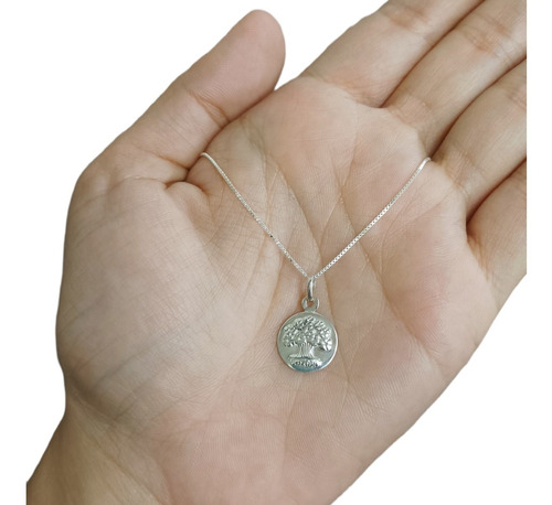 Cadena Veneciana Plata 925 Dije Árbol De La Vida Plata Mujer