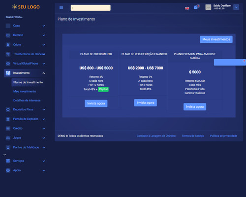 Sistema Crypto P2p Exchange E Serviços Comerciais Cartões