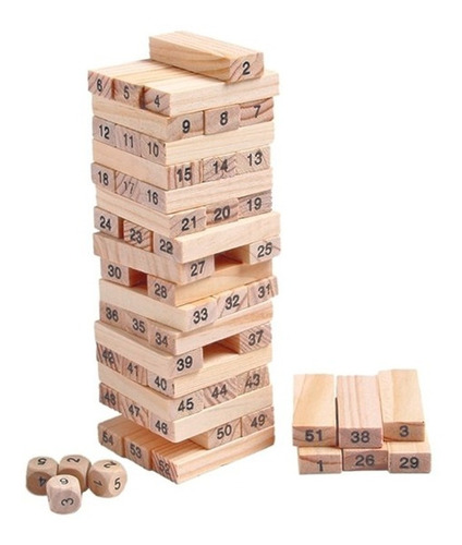 Jenga Grande 27cm Madera Didáctica 54pcs Juego Mesa Familiar