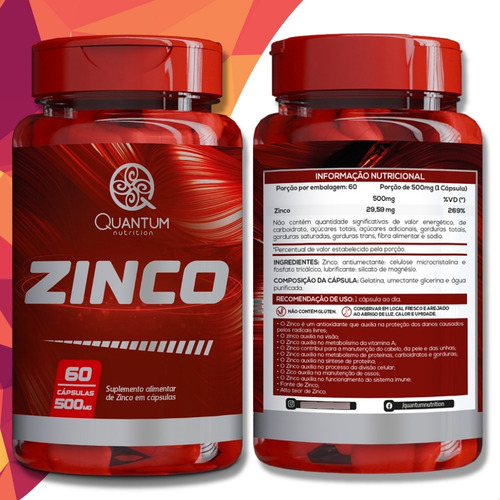 2 Potes Zinco Puro Concentrado Kit 120 Cáps - Quantum