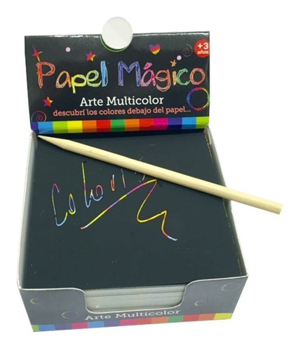 Imagen 3 de 6 de Papel Magico 120 Hojas Holograficas Raspar 9cm X9cm 16940 Ed