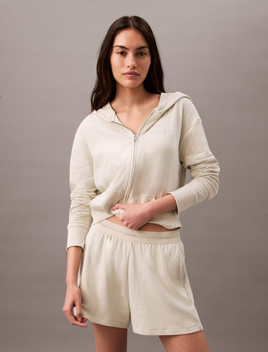 Short Calvin Klein De Pijama French Terry Mujer Beige