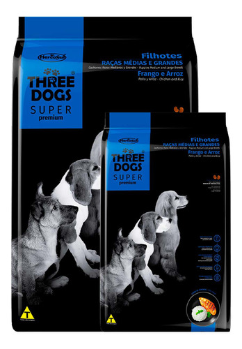 Ración Perro Three Dogs Premium Cachorro + Regalo + E Gratis