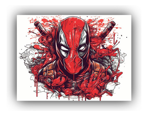 Poster Ilustraciones Deadpool Alta Resolucion 50x40cm