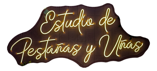Letrero Led Neón Estudio De Pestañas Y Uñas