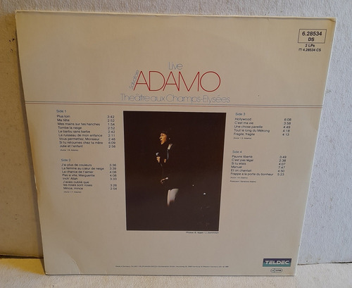 Salvatore Adamo Live Theatre Champs Elysees Vynil Lp 1981 (Usado)