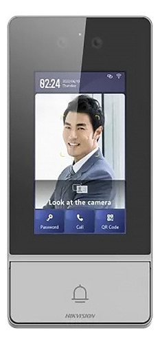 Video Portero Y Control De Acceso Facial Hikvision Color Negro