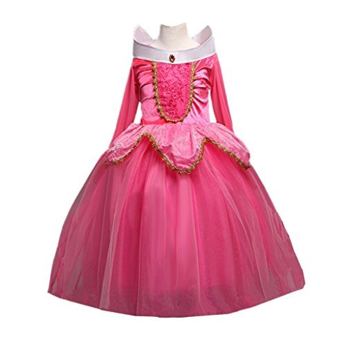 Vestido Para Disfraz De Princesa Aurora Talla 5-6 Años-