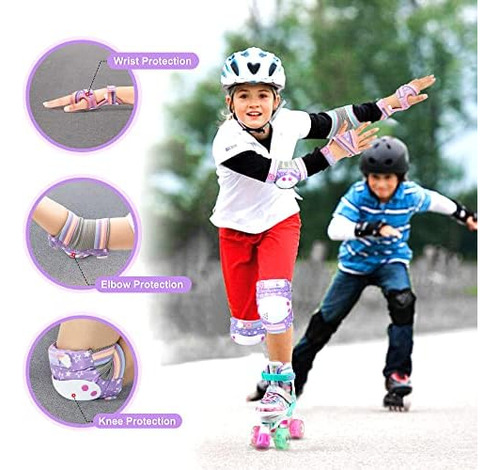 Sulifeel Rodilleras Con Diseño De Unicornio Arcoíris Para Ni