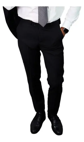 Pantalones De Vestir Hombre Formal Slim Color Sólido