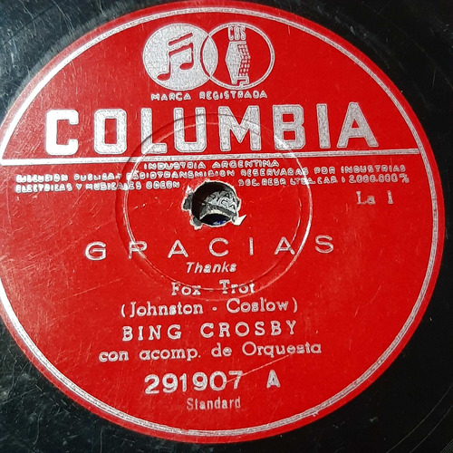 Pasta Bing Crosby Acomp Orquesta Columbia C270