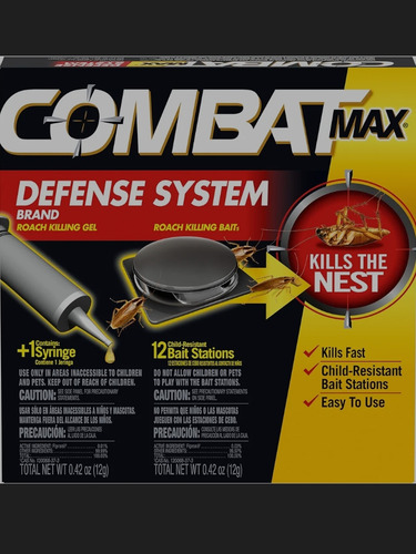 Combat Max Para Cucarachas 12 Estaciones + 1 Jeringa