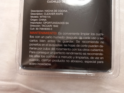Cuchillo Nuevo. Hacha De Cocina. Corta Vegetales Duros Y Car