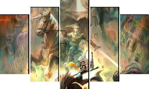 Cuadro Decorativo 5 Pieza Videojuego Zelda Twilight Princess