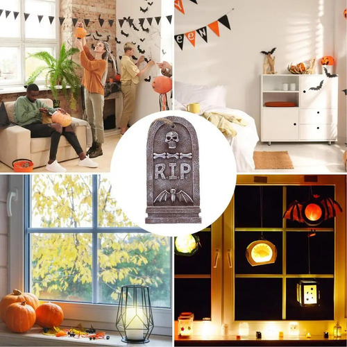 Adorno Espeluznante De Resina Para Lápida De Halloween