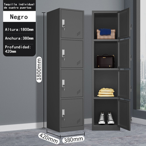 Locker Metalico 1 A 4 Puertas Casillero Chapa 38x42x180cm
